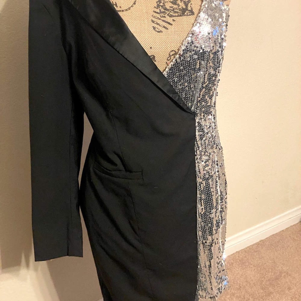 COPY - Black & Sequence Blazer Dress